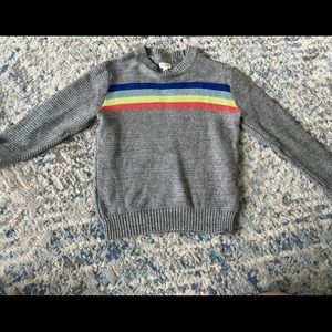Kids Grey Gymboree sweater with colored stripes . Unisex size S 5 - 6